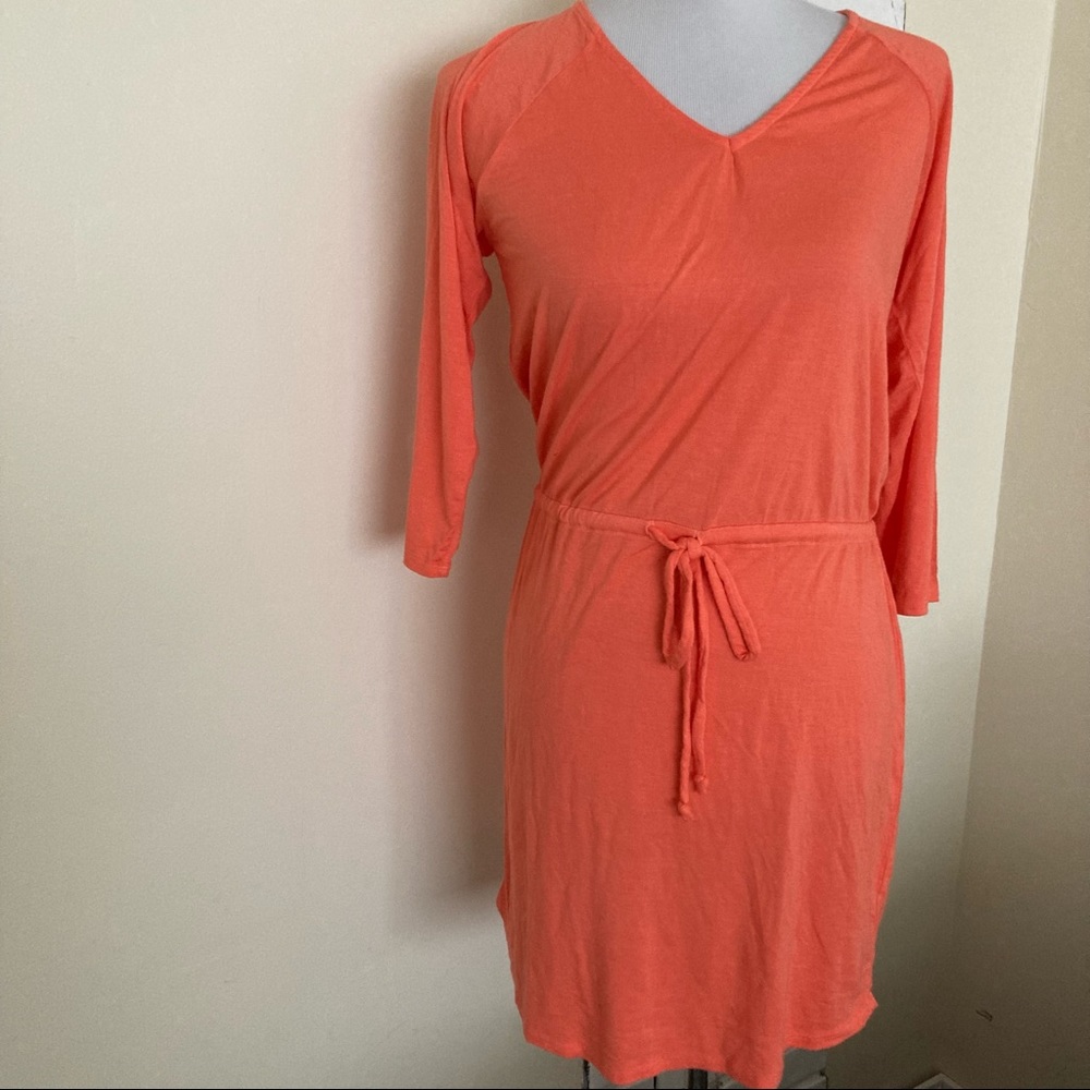 LA Made Tangerine Orange Open Back Dress Lightweight NEW